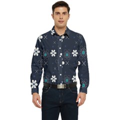 Flower Pattern Texture Men s Long Sleeve  Shirt by Grandong