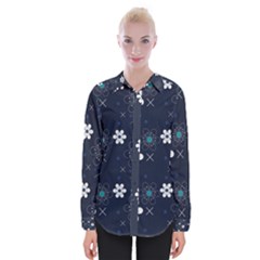 Flower Pattern Texture Womens Long Sleeve Shirt