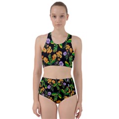 Flower Pattern Art Floral Texture Racer Back Bikini Set