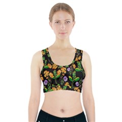 Flower Pattern Art Floral Texture Sports Bra With Pocket