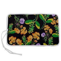 Flower Pattern Art Floral Texture Pen Storage Case (M)