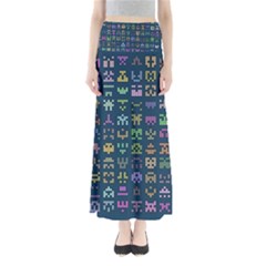 Procedural Generation Digital Art Pattern Full Length Maxi Skirt by Grandong