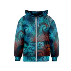 Spiral Abstract Pattern Abstract Kids  Zipper Hoodie by Grandong