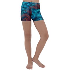 Spiral Abstract Pattern Abstract Kids  Lightweight Velour Yoga Shorts by Grandong