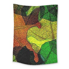 Colorful Autumn Leaves Texture Abstract Pattern Medium Tapestry by Grandong