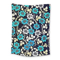 Blue Flower Pattern Floral Pattern Medium Tapestry by Grandong