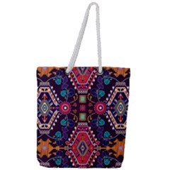 Pattern Ornament Motif Colorful Texture Full Print Rope Handle Tote (large)