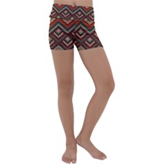 Pattern Knitting Texture Kids  Lightweight Velour Yoga Shorts