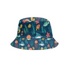 Fish Sea Animals Pattern Bucket Hat (kids) by Ndabl3x