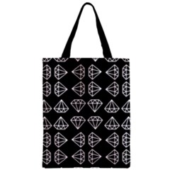 Black Diamond Pattern Zipper Classic Tote Bag by Ndabl3x