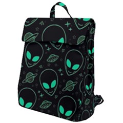 Alien Green Black Pattern Flap Top Backpack by Ndabl3x