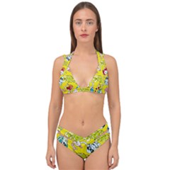 Robot Pattern Double Strap Halter Bikini Set by Ndabl3x