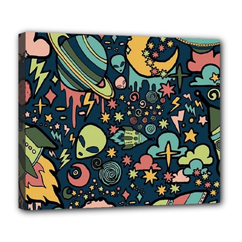 Alien Rocket Space Aesthetic Deluxe Canvas 24  X 20  (stretched) by Ndabl3x