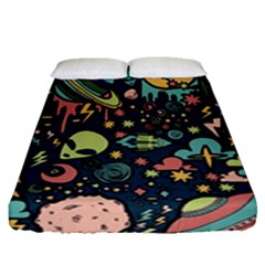 Alien Rocket Space Aesthetic Fitted Sheet (queen Size) by Ndabl3x