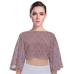 Punkte Tie Back Butterfly Sleeve Chiffon Top by zappwaits