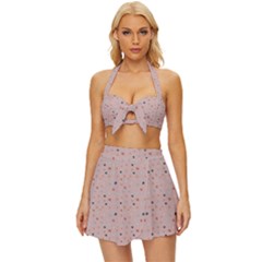 Punkte Vintage Style Bikini Top And Skirt Set 