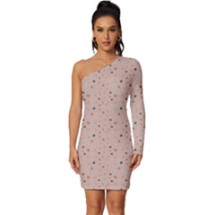 Punkte Long Sleeve One Shoulder Mini Dress by zappwaits