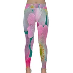 Pink Neon Flowers, Flower Classic Yoga Leggings by nateshop