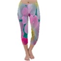 Pink Neon Flowers, Flower Capri Winter Leggings  View1