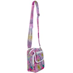 Pink Neon Flowers, Flower Shoulder Strap Belt Bag by nateshop