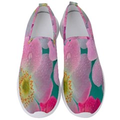 Pink Neon Flowers, Flower Men s Slip On Sneakers by nateshop