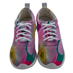 Pink Neon Flowers, Flower Women Athletic Shoes by nateshop