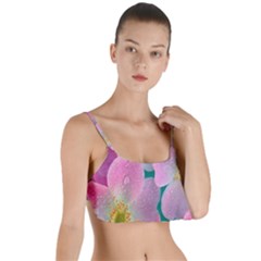 Pink Neon Flowers, Flower Layered Top Bikini Top  by nateshop