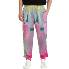 Pink Neon Flowers, Flower Men s Elastic Waist Pants