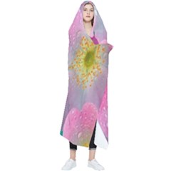 Pink Neon Flowers, Flower Wearable Blanket by nateshop