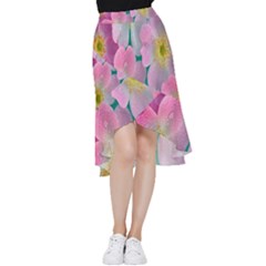 Pink Neon Flowers, Flower Frill Hi Low Chiffon Skirt by nateshop