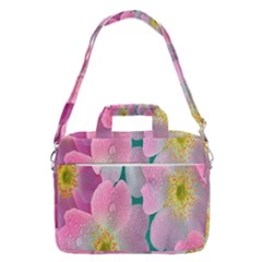 Pink Neon Flowers, Flower Macbook Pro 16  Shoulder Laptop Bag by nateshop