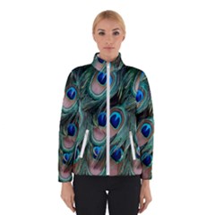 Peacock-feathers,blue2 Women s Bomber Jacket by nateshop