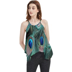 Peacock-feathers,blue2 Flowy Camisole Tank Top by nateshop