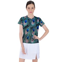 Peacock-feathers,blue2 Women s Sports Top by nateshop