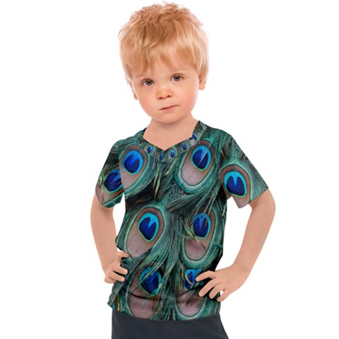 Peacock-feathers,blue2 Kids  Sports T-shirt by nateshop