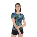 Peacock-feathers,blue2 Back Cut Out Sport T-Shirt View2