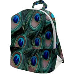 Peacock-feathers,blue2 Zip Up Backpack by nateshop