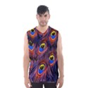 Peacock-feathers,blue,yellow Men s Basketball Tank Top View1