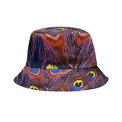 Peacock-feathers,blue,yellow Inside Out Bucket Hat by nateshop