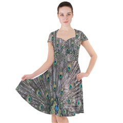 Peacock-feathers1 Cap Sleeve Midi Dress by nateshop