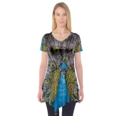 Peacock-feathers2 Short Sleeve Tunic  by nateshop