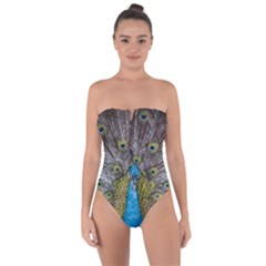 Peacock-feathers2 Tie Back One Piece Swimsuit