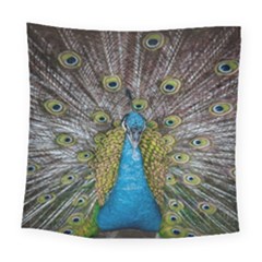 Peacock-feathers2 Square Tapestry (large) by nateshop