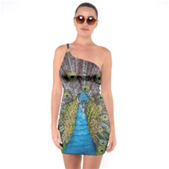 Peacock-feathers2 One Shoulder Ring Trim Bodycon Dress by nateshop