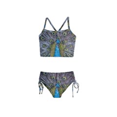 Peacock-feathers2 Girls  Tankini Swimsuit