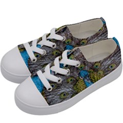 Peacock-feathers2 Kids  Low Top Canvas Sneakers