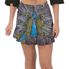 Peacock-feathers2 Fishtail Mini Chiffon Skirt by nateshop