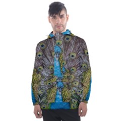 Peacock-feathers2 Men s Front Pocket Pullover Windbreaker by nateshop