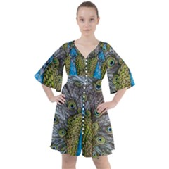 Peacock-feathers2 Boho Button Up Dress by nateshop