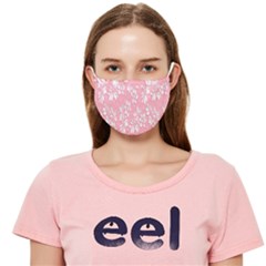 Pink Texture With White Flowers, Pink Floral Background Cloth Face Mask (adult) by nateshop